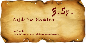 Zajácz Szabina névjegykártya